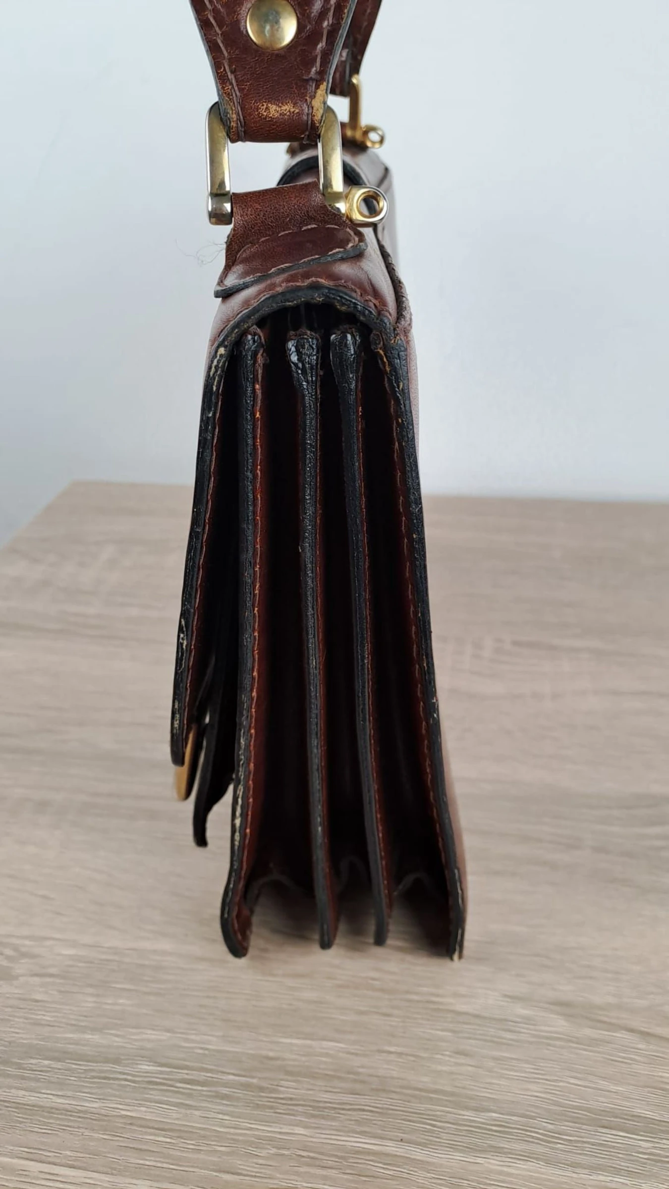 Handtas met meerdere vakken / Vintage Retro / Bruin / Dames / Leer / 168 – photo 6